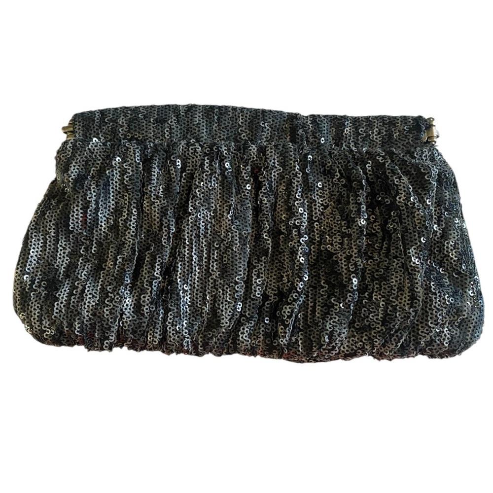 The Limited Sequined Black Evening Clutch